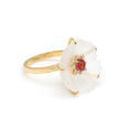 Load image into Gallery viewer, Natural Crystal Carving and Tourmaline 18K gold ring front view - NFJSD-1706