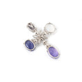 Load image into Gallery viewer, Natural Moonstone and Tanzanite 14K gold pendant top view - NFJSD-1866