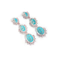 Load image into Gallery viewer, Natural Turquoise and Tourmaline 18K gold earrings top view - NFJSD-1845