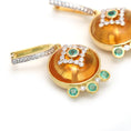Load image into Gallery viewer, Natural Citrine and Emerald 14K gold earrings close-up detail - NFJSD-1799