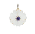 Load image into Gallery viewer, Natural Crystal Carving and Tanzanite 18K gold pendant front view - NFJSD-1710
