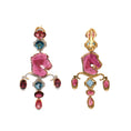 Load image into Gallery viewer, Natural Tourmaline and LBT 18K gold earrings top view - NFJSD-1705
