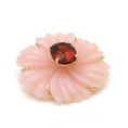 Load image into Gallery viewer, Natural Pink Opal and Tourmaline 14K gold pendant close-up detail - NFJSD-1744