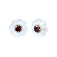 Load image into Gallery viewer, Natural Crystal Flower and Tourmaline 18K gold earrings back view - NFJSD-1850