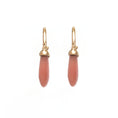 Load image into Gallery viewer, Natural Pink Opal 18K gold earrings back view - NFJSD-1690