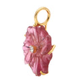 Load image into Gallery viewer, Natural Tourmaline Carving Flower 14K gold charm close-up detail - NFJSD-1268