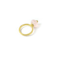 Load image into Gallery viewer, Natural Rose Quartz and Emerald 14K gold ring back view - NFJSD-1967