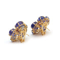 Load image into Gallery viewer, Natural Tourmaline and Tanzanite 18K gold earrings close-up detail - NFJSD-1458
