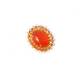 Load image into Gallery viewer, Natural Spessartite and Carnelian 18K gold pendant top view - NFJSD-1942