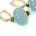 Load image into Gallery viewer, Natural Aquamarine and Emerald 14K gold earrings side angle - NFJSD-1919