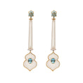 Load image into Gallery viewer, Natural Amethyst and Aqua 18K gold earrings back view - NFJSD-1622