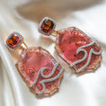 Load image into Gallery viewer, Natural Tourmaline 18K gold earrings back view - NFJSD-1702