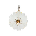 Load image into Gallery viewer, Natural Crystal Carving and Tourmaline 18K gold pendant front view - NFJSD-1714