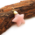 Load image into Gallery viewer, Natural Pink Opal Carving Star 14K gold charm side angle - NFJSD-1338
