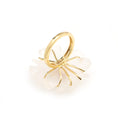Load image into Gallery viewer, Natural Tourmaline Rectangle Cut and Crystal Quartz Carving Flower 14K gold ring back view - NFJSD-1246