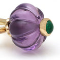 Load image into Gallery viewer, Natural Amethyst and Emerald 14K gold ring top view - NFJSD-1682