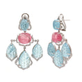 Load image into Gallery viewer, Natural Tourmaline Mix and Aqua 18K gold earrings close-up detail - NFJSD-1658