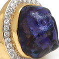 Load image into Gallery viewer, Natural Tanzanite Organic Tumble 14K gold ring side angle - NFJSD-1161