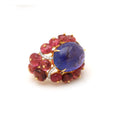 Load image into Gallery viewer, Natural Pink Tourmaline and Tanzanite 18K gold ring close-up detail - NFJSD-1547