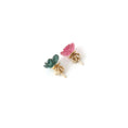 Load image into Gallery viewer, Natural Pink Tourmaline and Green Tourmaline 14K gold earrings top view - NFJSD-1965