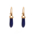 Load image into Gallery viewer, Natural Lapis 18K gold earrings top view - NFJSD-1688