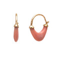 Load image into Gallery viewer, Natural Pink Opal 18K gold earrings front view - NFJSD-1690
