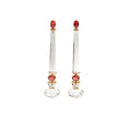 Load image into Gallery viewer, Natural Crystal and Tourmaline 18K gold earrings front view - NFJSD-1963