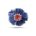 Load image into Gallery viewer, Natural Blue Quartz Carving and Tourmaline 18K gold pendant front view - NFJSD-1863