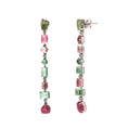 Load image into Gallery viewer, Natural Tourmaline 18K gold earrings back view - NFJSD-1740