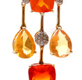 Load image into Gallery viewer, Natural Fire Opal 18K gold earrings top view - NFJSD-1572
