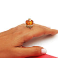 Load image into Gallery viewer, Natural Citrine and Emerald 18K gold ring lifestyle shot - NFJSD-1592