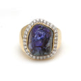 Load image into Gallery viewer, Natural Tanzanite Organic Tumble 14K gold ring top view - NFJSD-1161