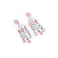 Load image into Gallery viewer, Natural Aqua and Tourmaline 18K gold earrings on-hand view - NFJSD-1772
