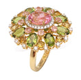 Load image into Gallery viewer, Natural Tourmaline Mix Cut 14K gold ring back view - NFJSD-1153