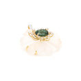Load image into Gallery viewer, Natural Crystal Carving and Tourmaline 18K gold pendant close-up detail - NFJSD-1718