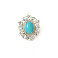 Load image into Gallery viewer, Natural Turquoise and Aquamarine 14K gold ring front view - NFJSD-1907
