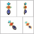 Load image into Gallery viewer, Natural Imperial topaz and Turquoise 18K gold pendant top view - NFJSD-1818