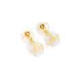 Load image into Gallery viewer, Natural Crystal Carving and Aquamarine 18K gold earrings side angle - NFJSD-1803