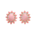 Load image into Gallery viewer, Natural Pink Opal 18K gold earrings lifestyle shot - NFJSD-1826
