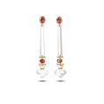 Load image into Gallery viewer, Natural Crystal and Tourmaline 18K gold earrings close-up detail - NFJSD-1962