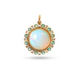 Load image into Gallery viewer, Natural Ethiopian Opal and Emerald 14K gold pendant top view - NFJSD-1924