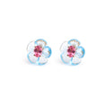 Load image into Gallery viewer, Natural Blue Topaz and Pink Tourmaline 14K gold earrings front view - NFJSD-2049
