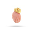 Load image into Gallery viewer, Natural Pink Opal Carving Shall 14K gold charm top view - NFJSD-1337