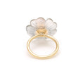 Load image into Gallery viewer, Natural Crystal Carving and Pink Tourmaline 14K gold ring close-up detail - NFJSD-1556
