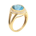 Load image into Gallery viewer, Natural Aquamarine 14K gold ring top view - NFJSD-1455