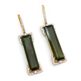 Load image into Gallery viewer, Natural Mix Tourmaline 18K gold earrings front view - NFJSD-1614