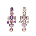 Load image into Gallery viewer, Natural Amethyst and Pink Sapphire 18K gold earrings on-hand view - NFJSD-1771