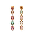 Load image into Gallery viewer, Natural Tourmaline 18K gold earrings top view - NFJSD-1736