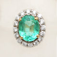 Load image into Gallery viewer, Natural Crystal Carving and Emerald 18K gold ring side angle - NFJSD-1550
