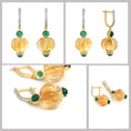 Load image into Gallery viewer, Natural Citrine and Emerald 14K gold earrings side angle - NFJSD-1831